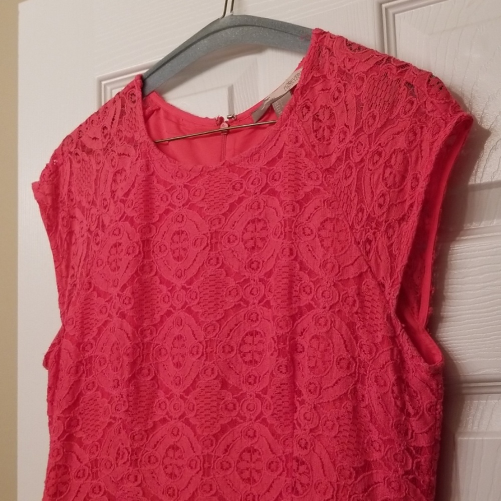 Coral lace dress